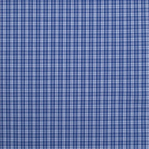 Just Country Mns Austin Full Button Print Workshirt Ultramarine Blue and White Mini Check