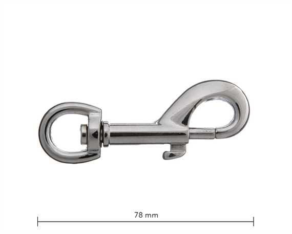 Snap Swivel Round Eye 12mm Nickel Plate 78mm Long