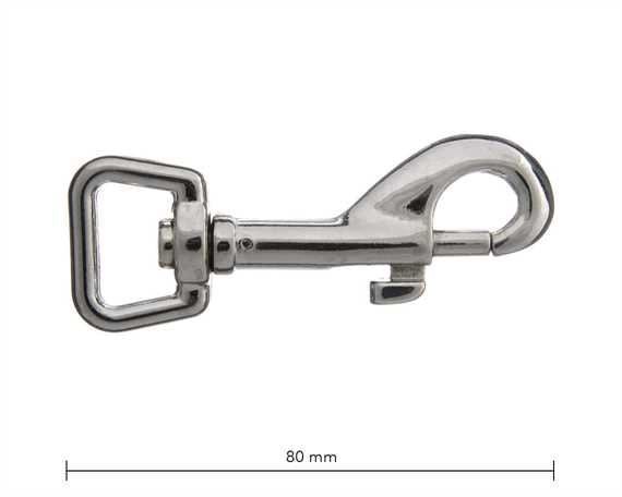 Snap Swivel Square Eye 20mm Nickel Plate 80mm Long