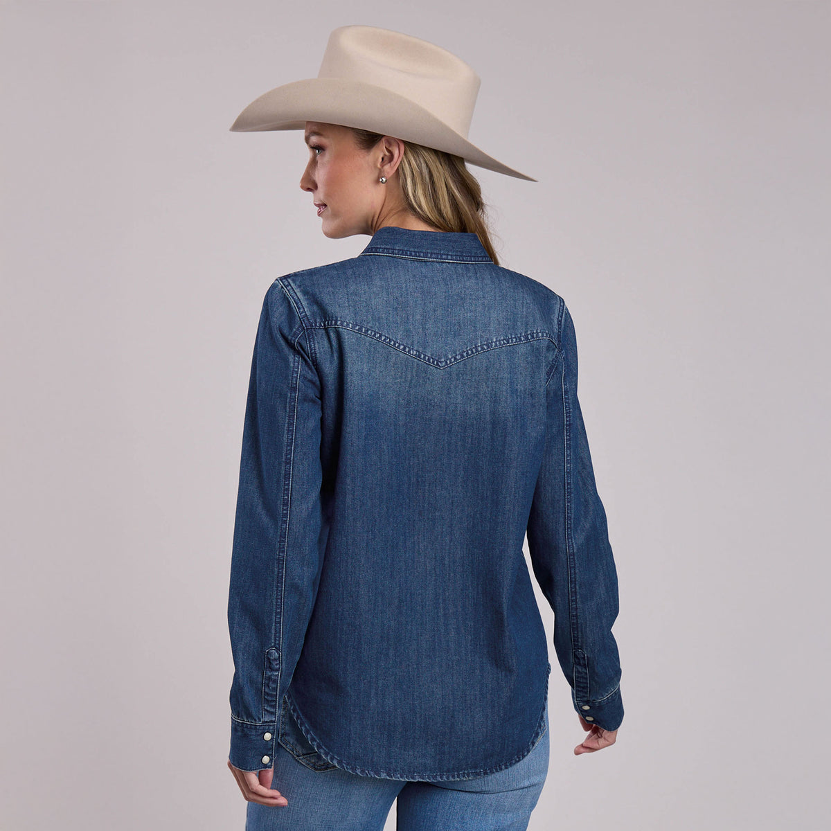 Stetson Wmns Collection LS Shirt Solid Blue