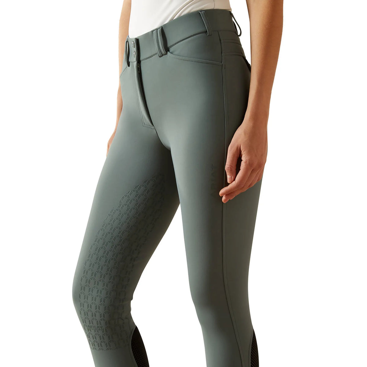 Ariat Wms Tri Factor Vivacity Heat Half Grip Breech Steel Sage