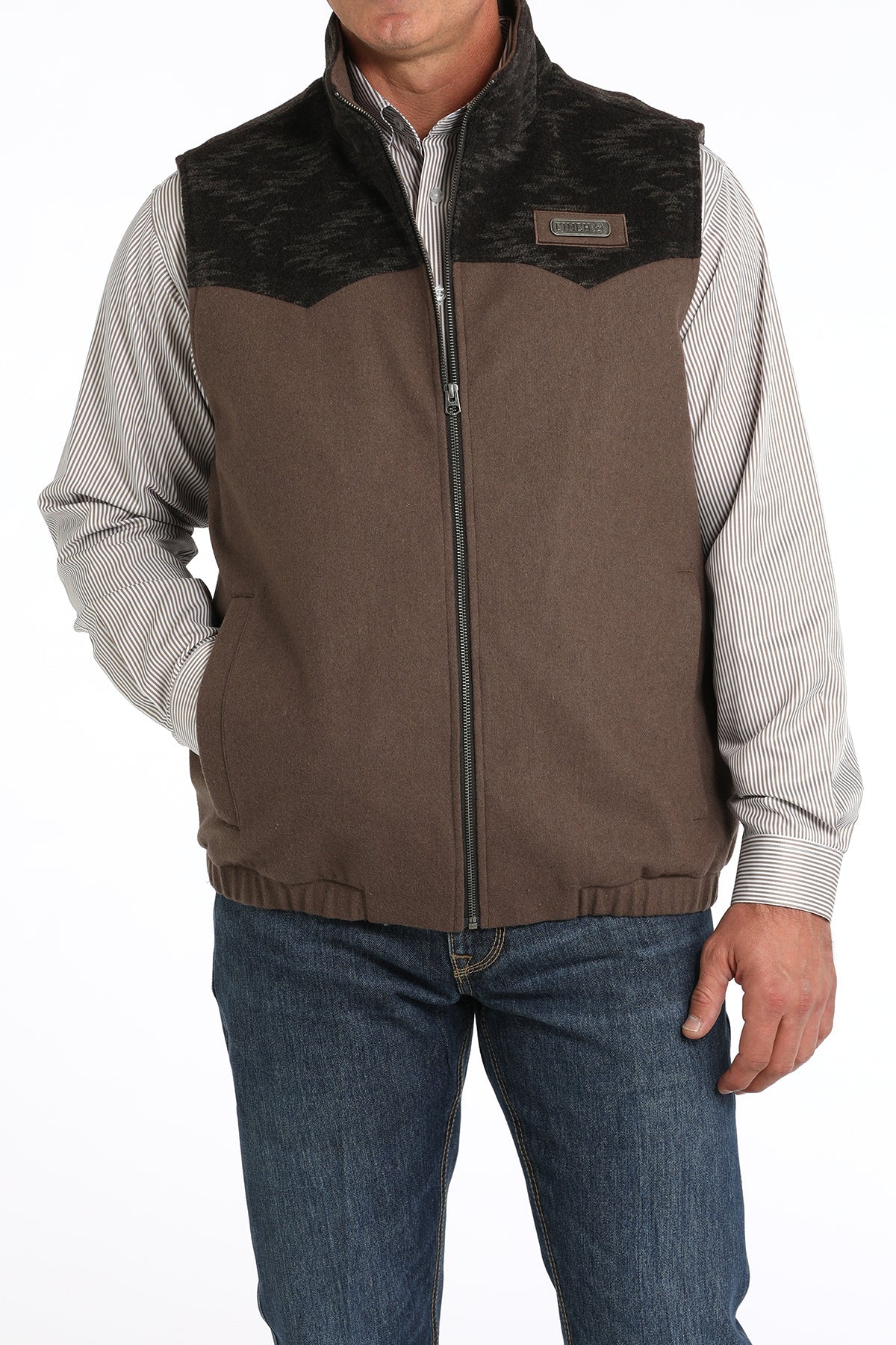 Cinch Mens Western Vest - Brown - Winter Black Friday Sale