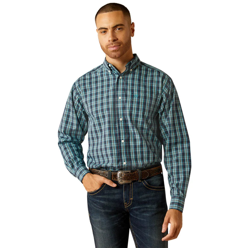 Ariat Mns Wrinkle Free Gibson LS Shirt Dark Teal