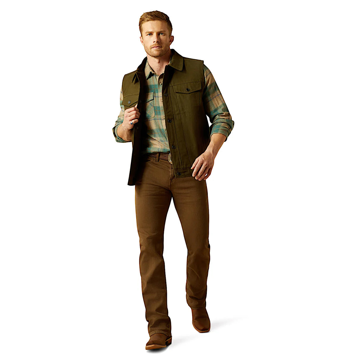 Ariat Mns Canvas Rancher Vest Desert Sand Khaki - Winter 26