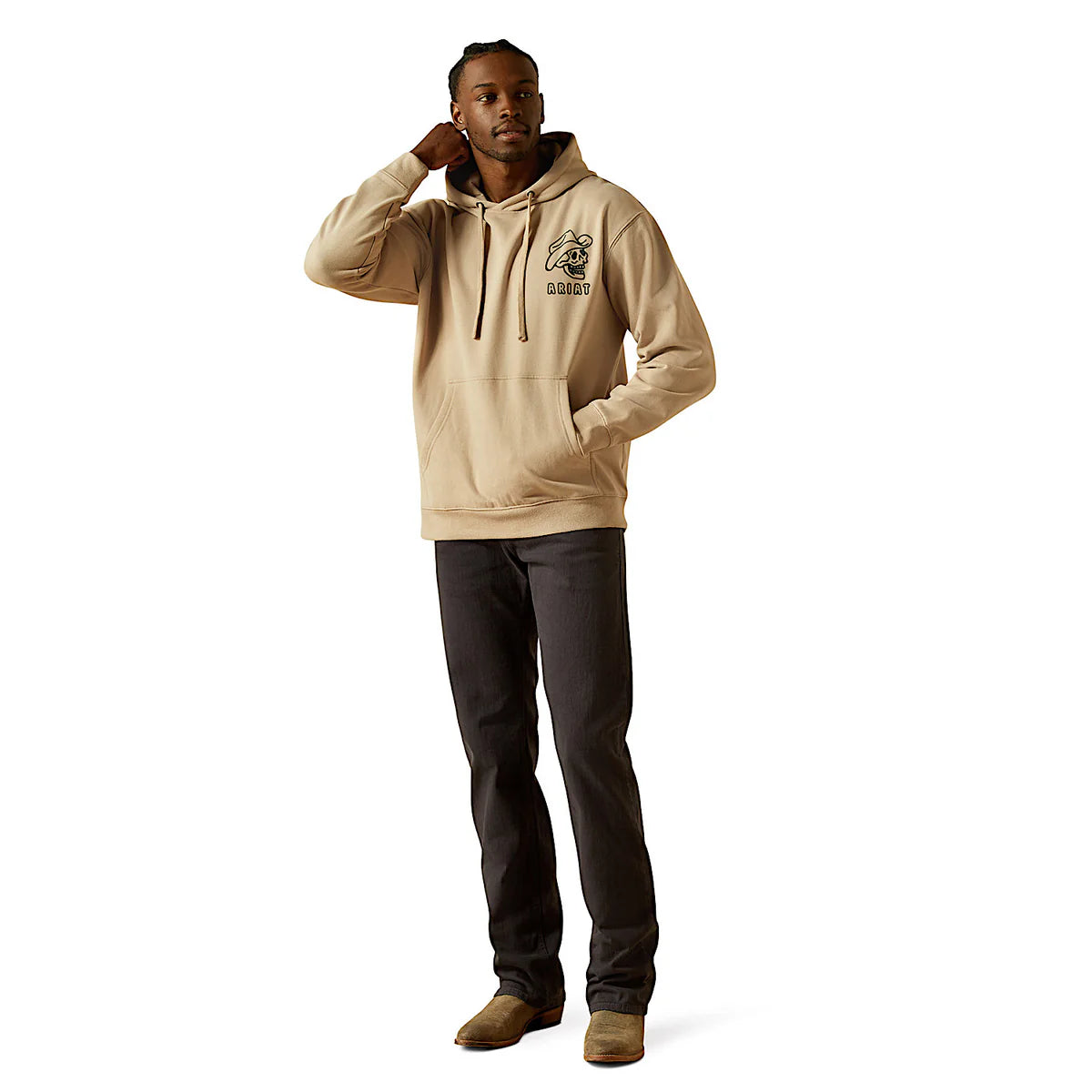 Ariat Mns Drinking Buddies Hoodie Beige - Winter 26
