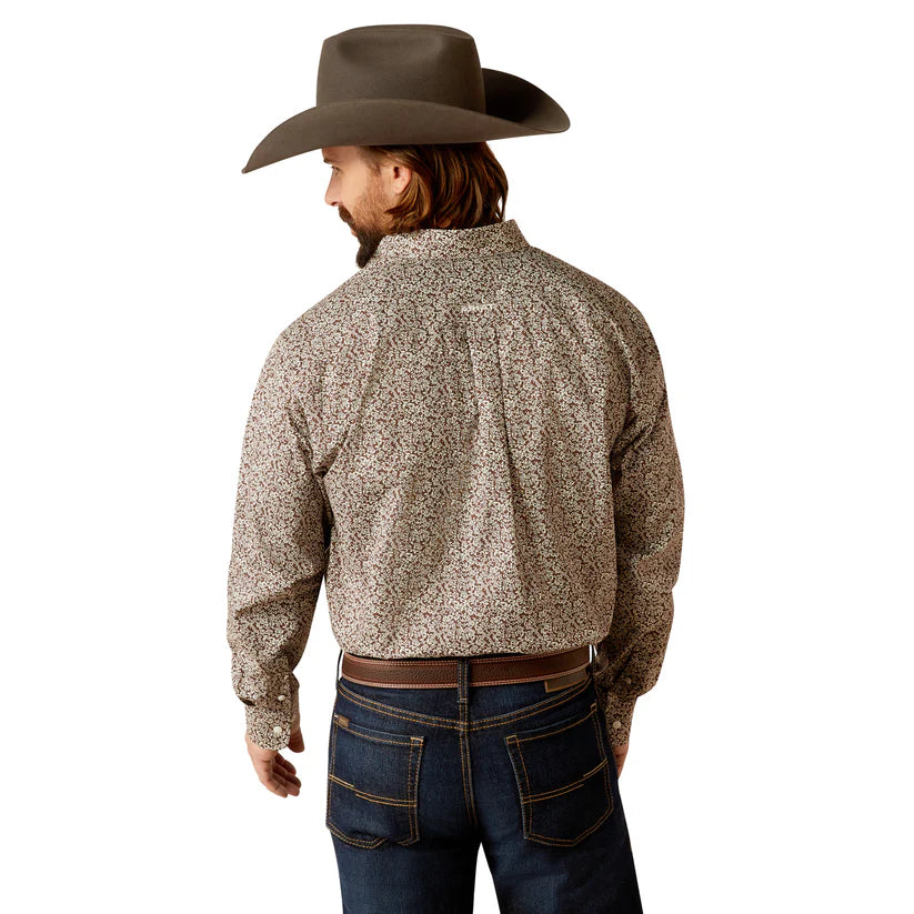 Ariat Mns Wrinkle Free Gerard LS Shirt Brown