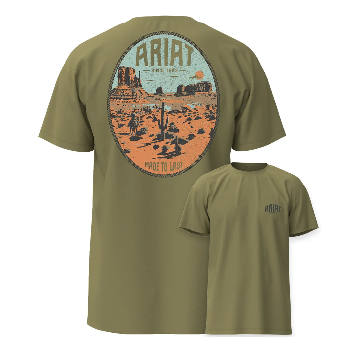Ariat Mns Horse Without Name SS Tee Tent Green