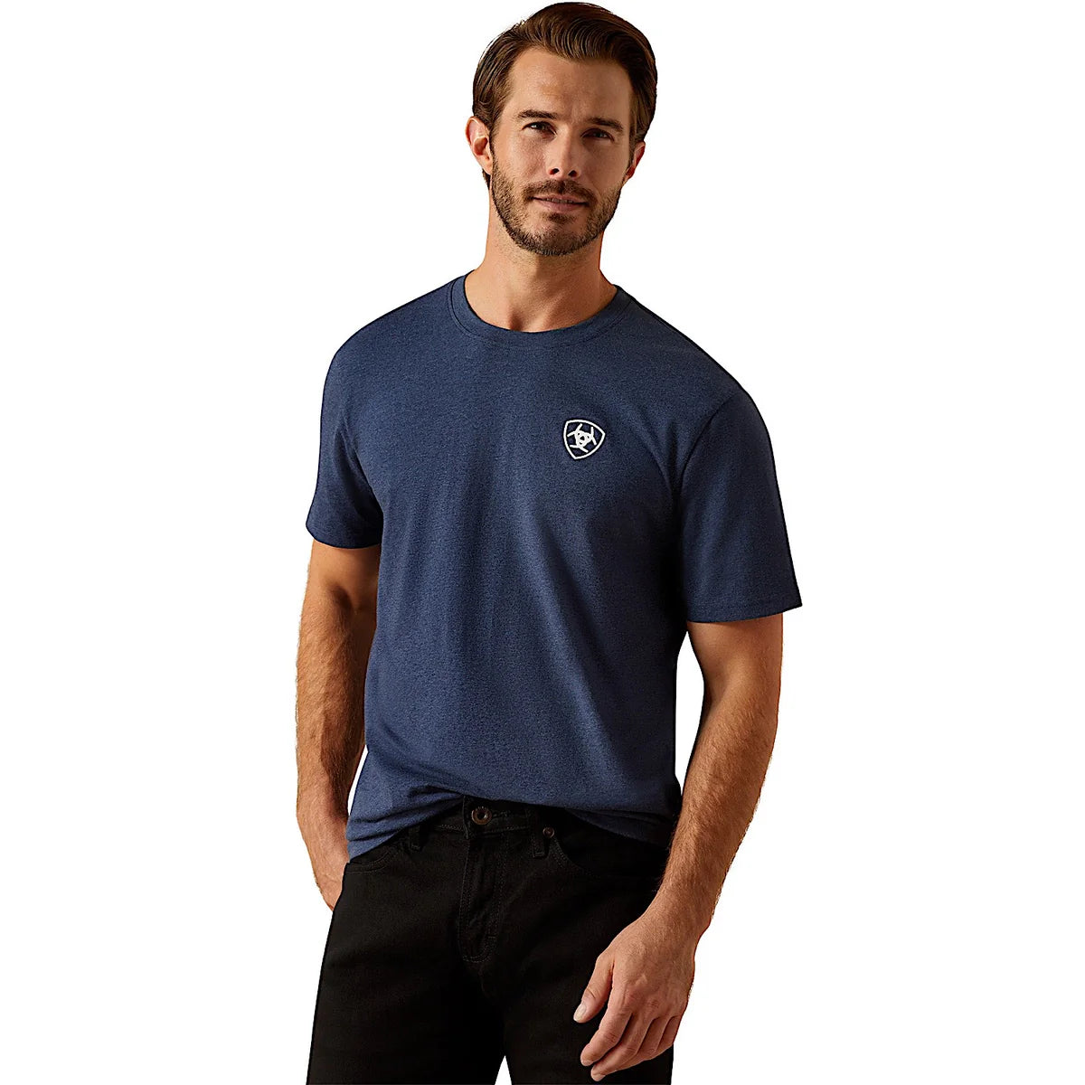 Ariat Mns BV Logo Tee Navy Heather