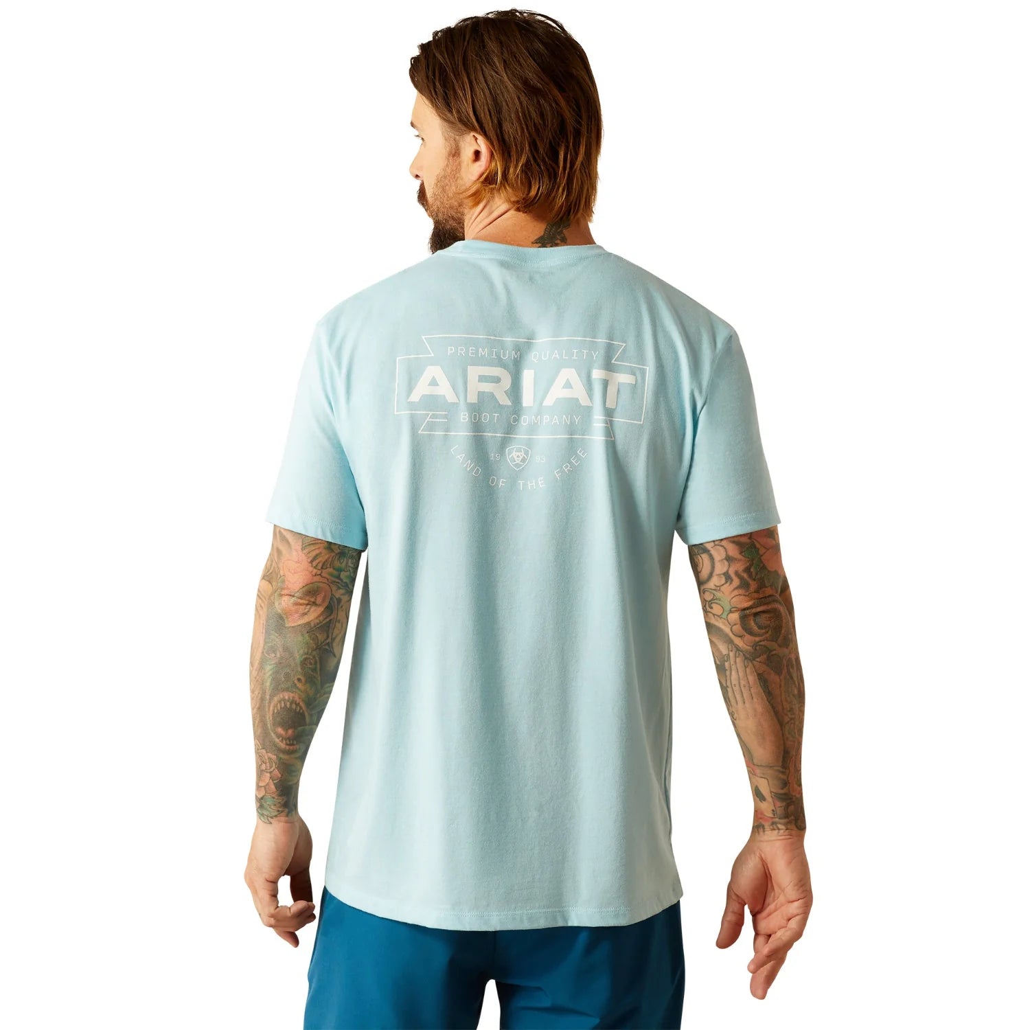 Ariat Mns Southwest Simple SS Tee Sky Blue Heather