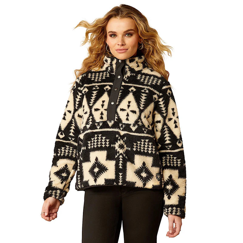 Ariat Wms Berber Snap Front Sweatshirt Winslow Southwest Print - Winter Black Friday Sale