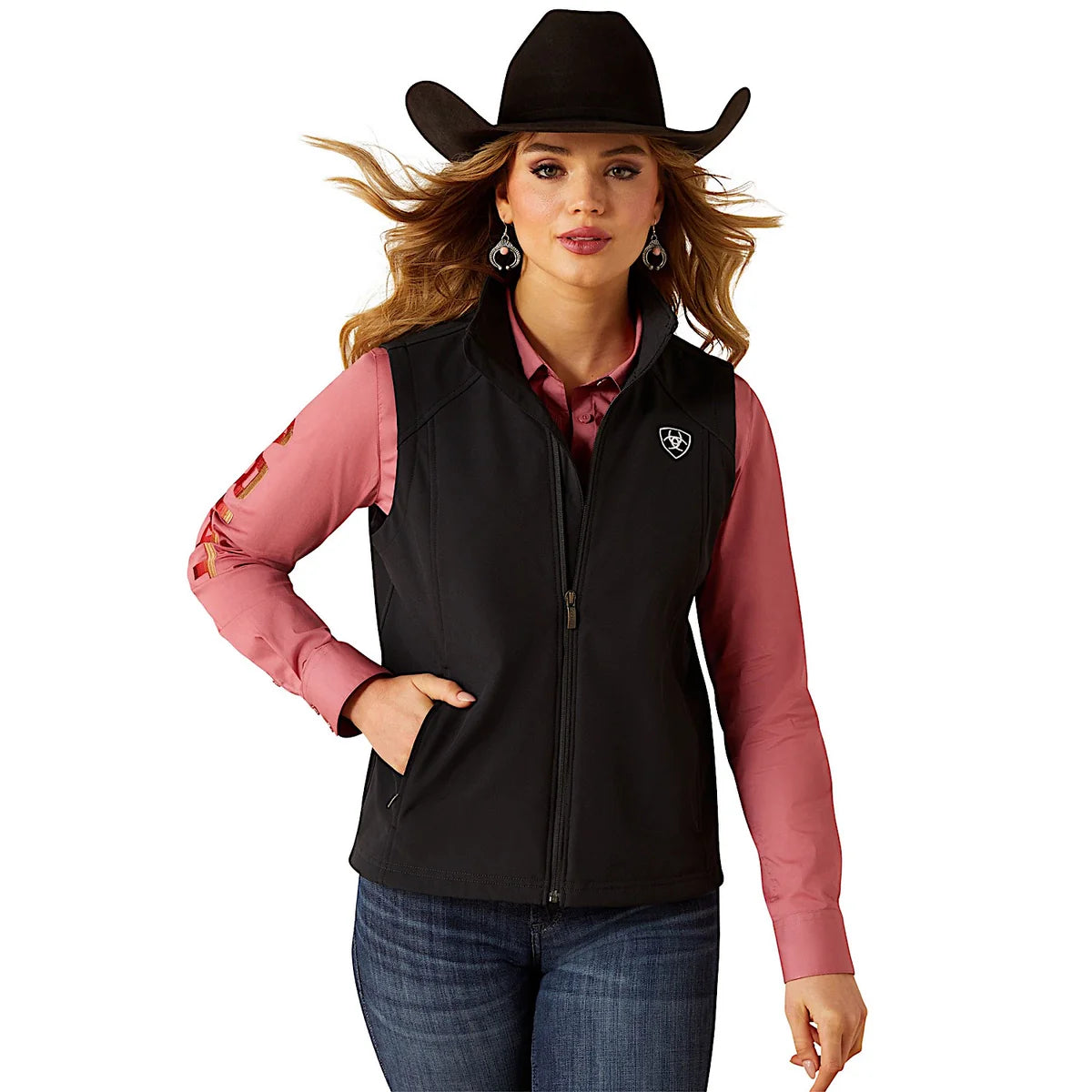 Ariat Wms Logo Softshell Vest Black - Winter 26