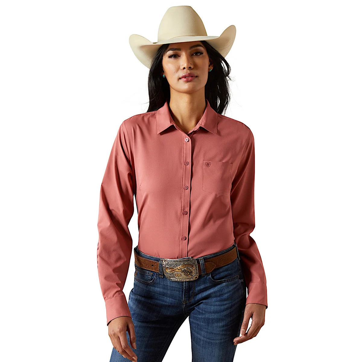 Ariat Wms Team Kirby Pro LS Shirt Mauvewood