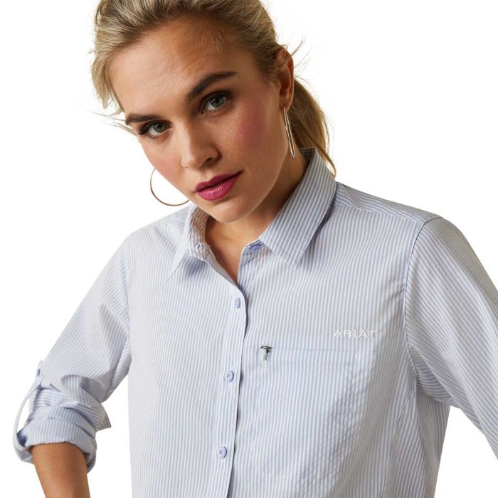 Ariat Wms Venntek LS Shirt Classic Blue Stripe - EOFY Sale