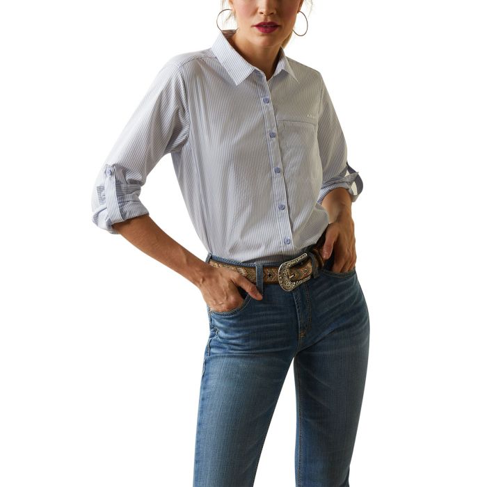 Ariat Wms Venntek LS Shirt Classic Blue Stripe - EOFY Sale