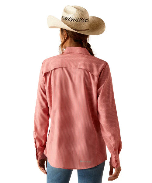 Ariat Wms Venttek LS Shirt Faded Rose Pinstripe - Black Friday Sale
