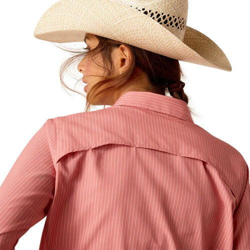 Ariat Wms Venttek LS Shirt Faded Rose Pinstripe - Black Friday Sale