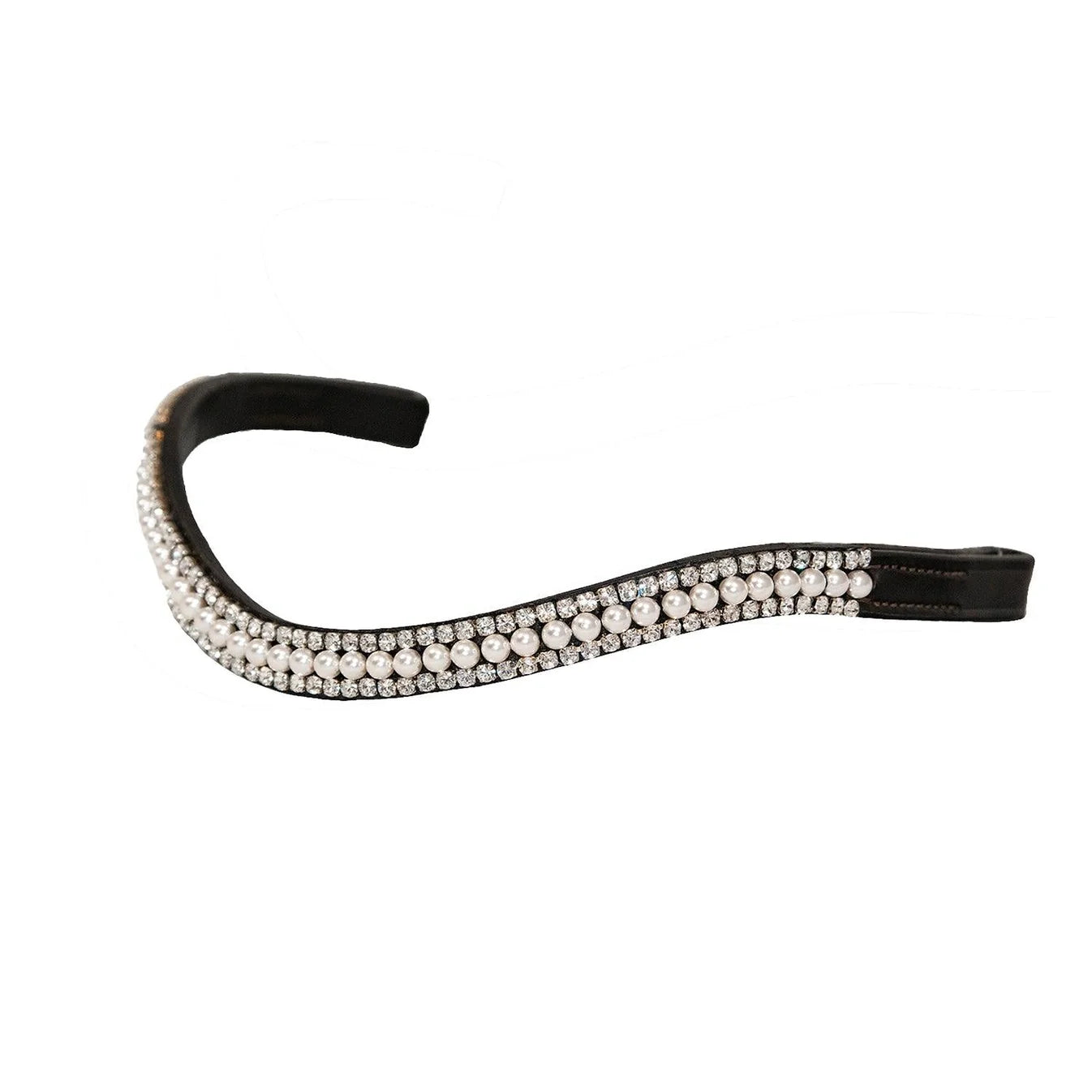 Flexible Fit White Pearl with Clear Crystal Wave - Havana Browband