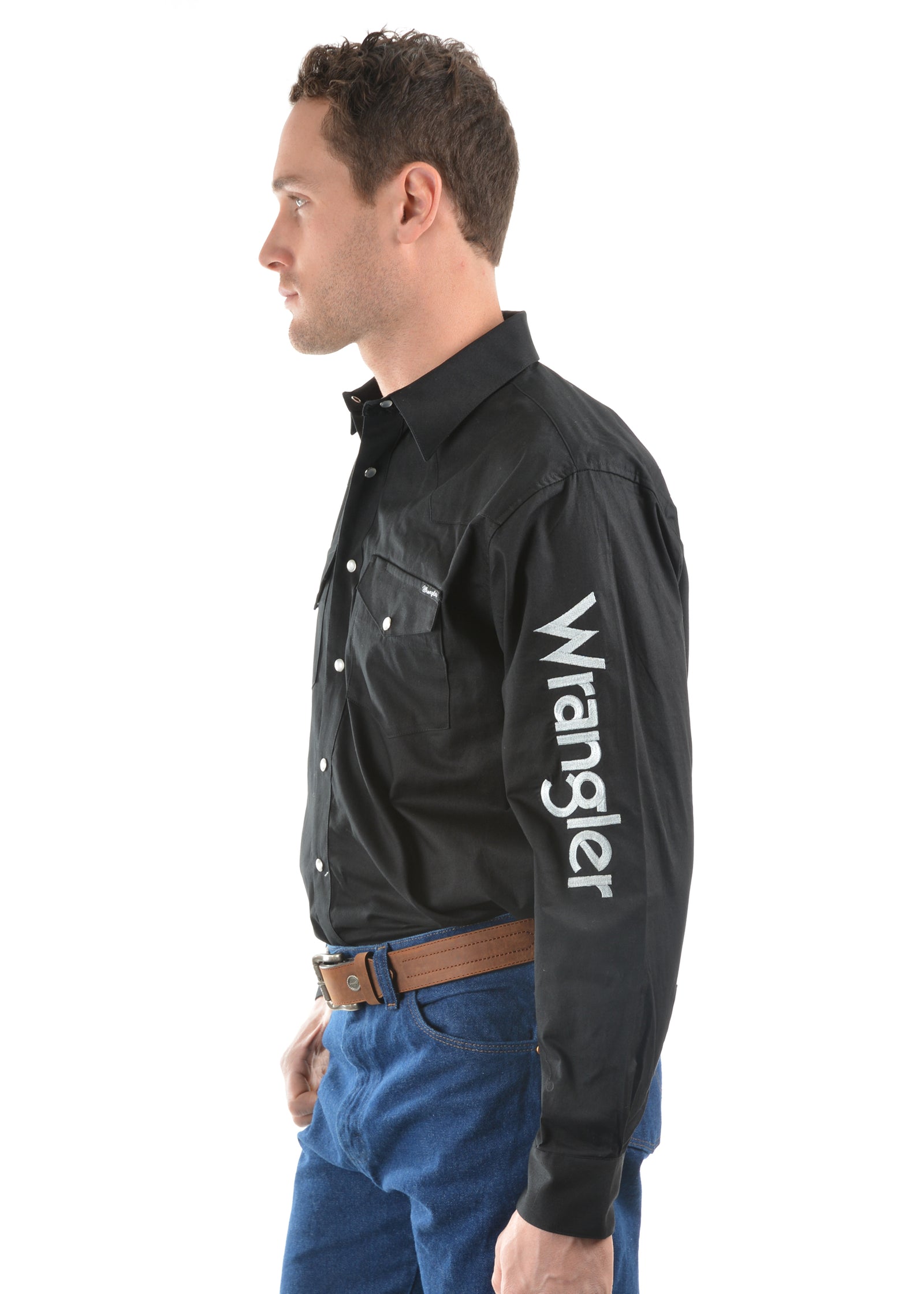 Wrangler Logo Rodeo LS Drill Shirt