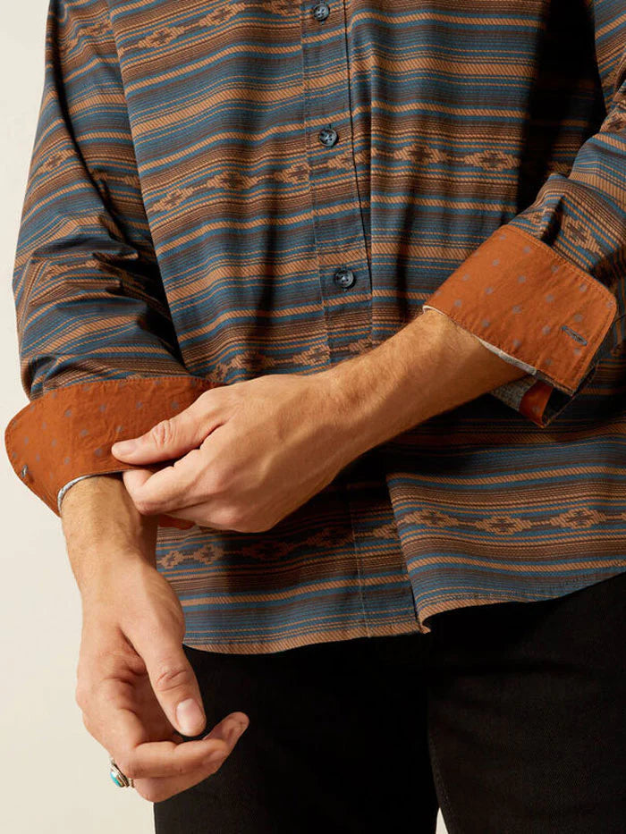 Ariat Mns Mayor Modern Fit LS Shirt Turquoise