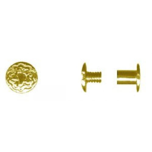 Chicago Screw Floral 1/4 Brass paacket of 10