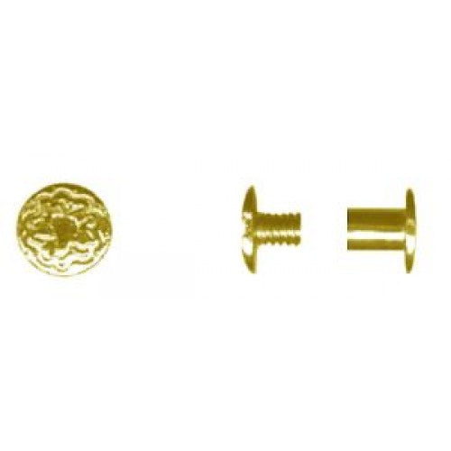 Chicago Screw Floral 1/4 Brass paacket of 10