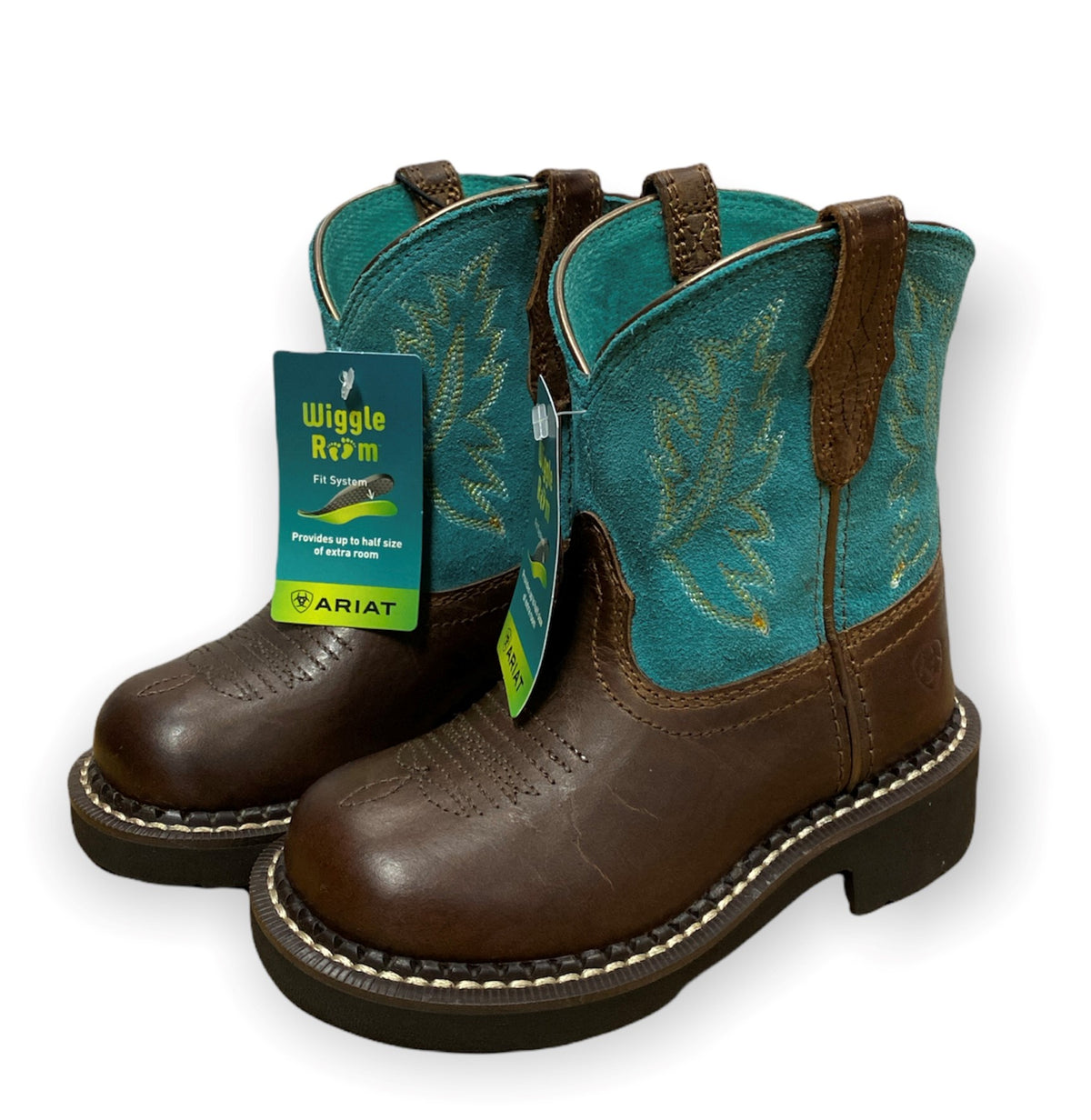Ariat Kds Fatbaby Heritage Distressed Brown/Turquoise