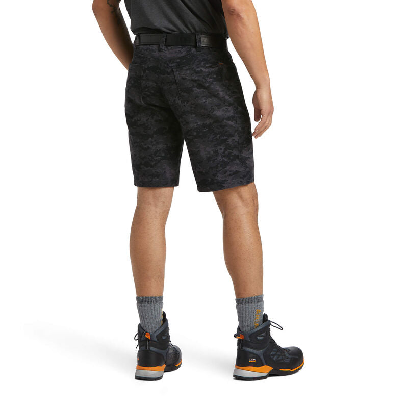 Ariat Mns Rebar Durastretch Made Tough Short Black Digi Camo - EOFY Sale