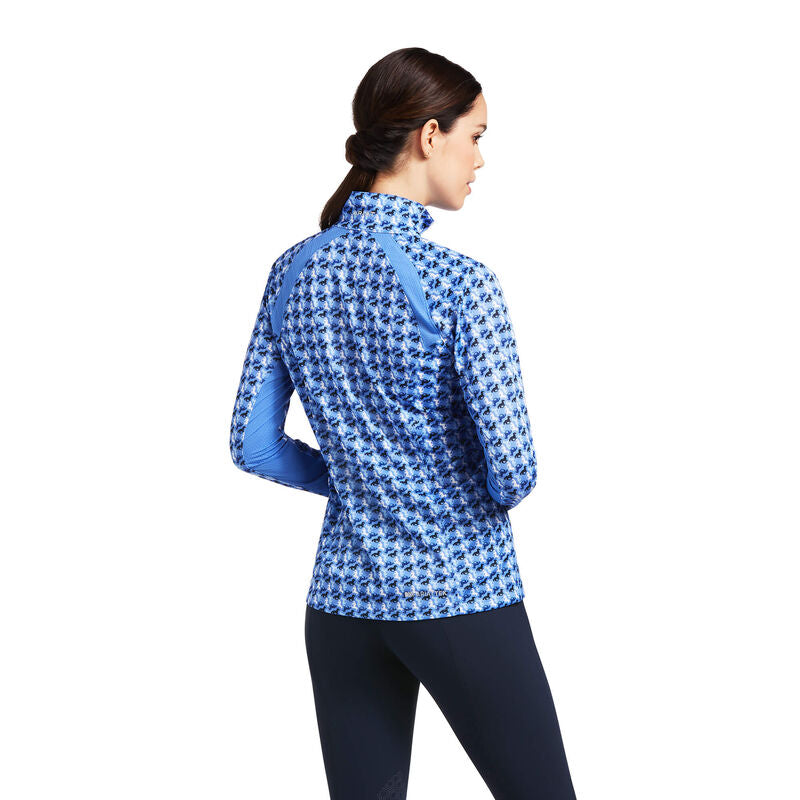 Ariat Wms Sunstopper 2.0 1/4 Zip Baselayer Reykjavik Ditsy Horse