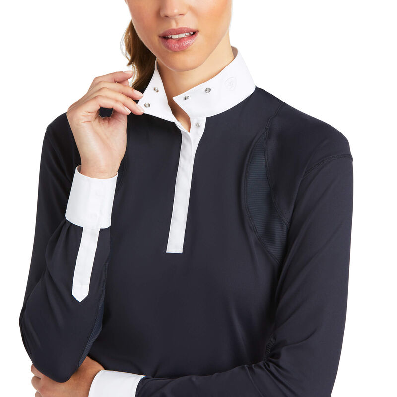 Ariat Wms Auburn LS Show Shirt Show Navy - Black Friday Sales