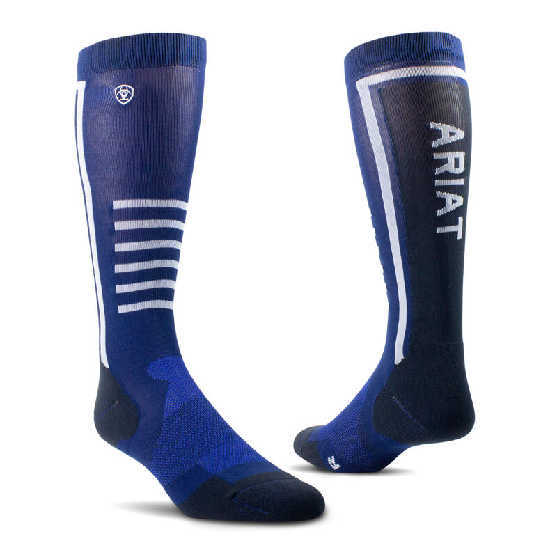 Ariat Uni Ariattek Slimline Performance Socks Blue/Black