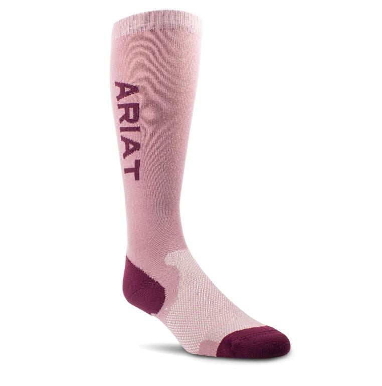 Ariat Uni Ariattek Performance Socks Nostaglia Rose/Mulberry