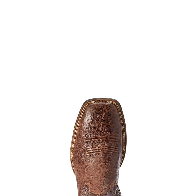 Ariat Mns Reckoning Dark Tabac Smooth Quill Ostrich/Nut Brown - CLEARANCE
