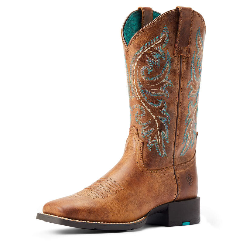 Ariat Wms Round Up Back Zip Desert Sand