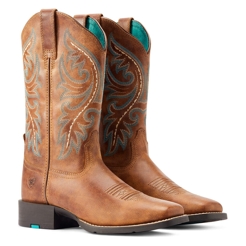 Ariat Wms Round Up Back Zip Desert Sand