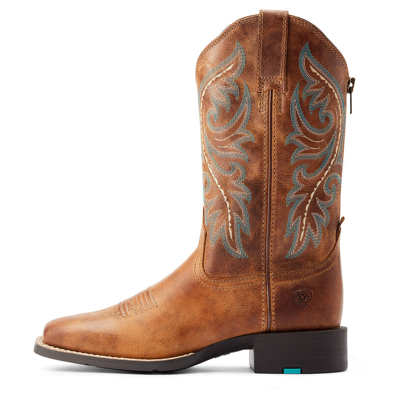 Ariat Wms Round Up Back Zip Desert Sand