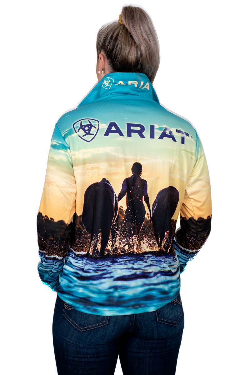 Ariat Wms Fishing Shirt Western Horses