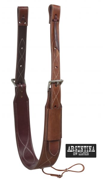 Showman Leather Back Cinch with Roller Buckles