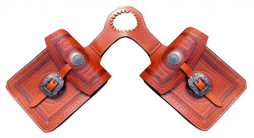 Showman Rope Tooled Leather Horn Bag
