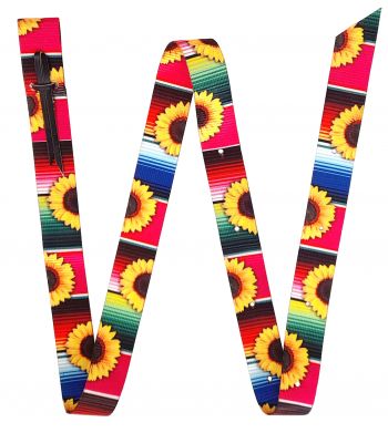 Showman ® 72in x 1.75in Premium Quality Serape & Sunflower Print Nylon tie strap