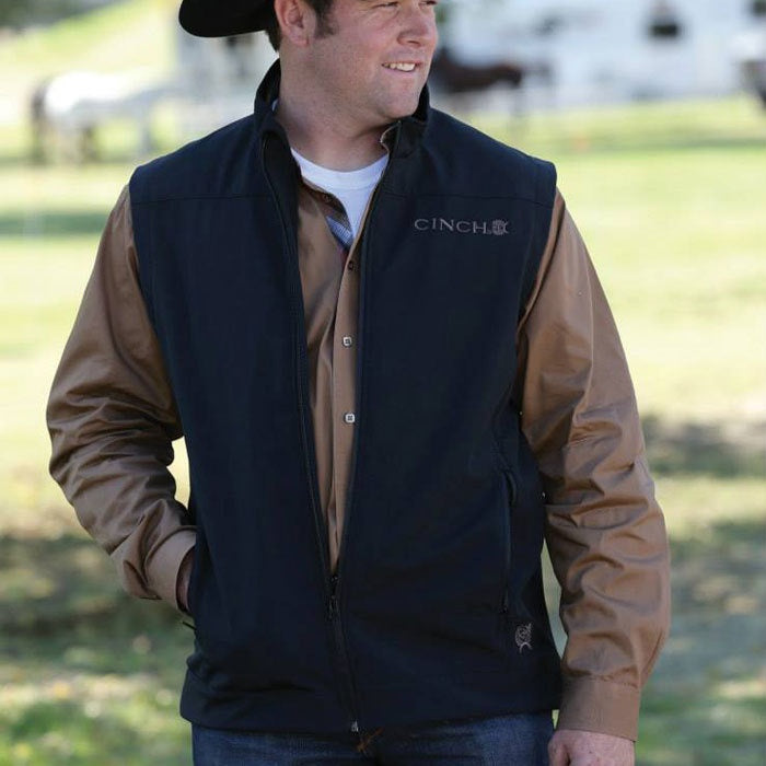 Cinch Mens Vest Clunes Black Bonded Vest