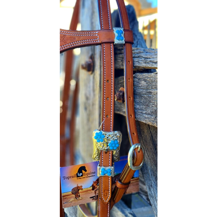 Toprail Bridle with Embossed Barbed Wire Browband