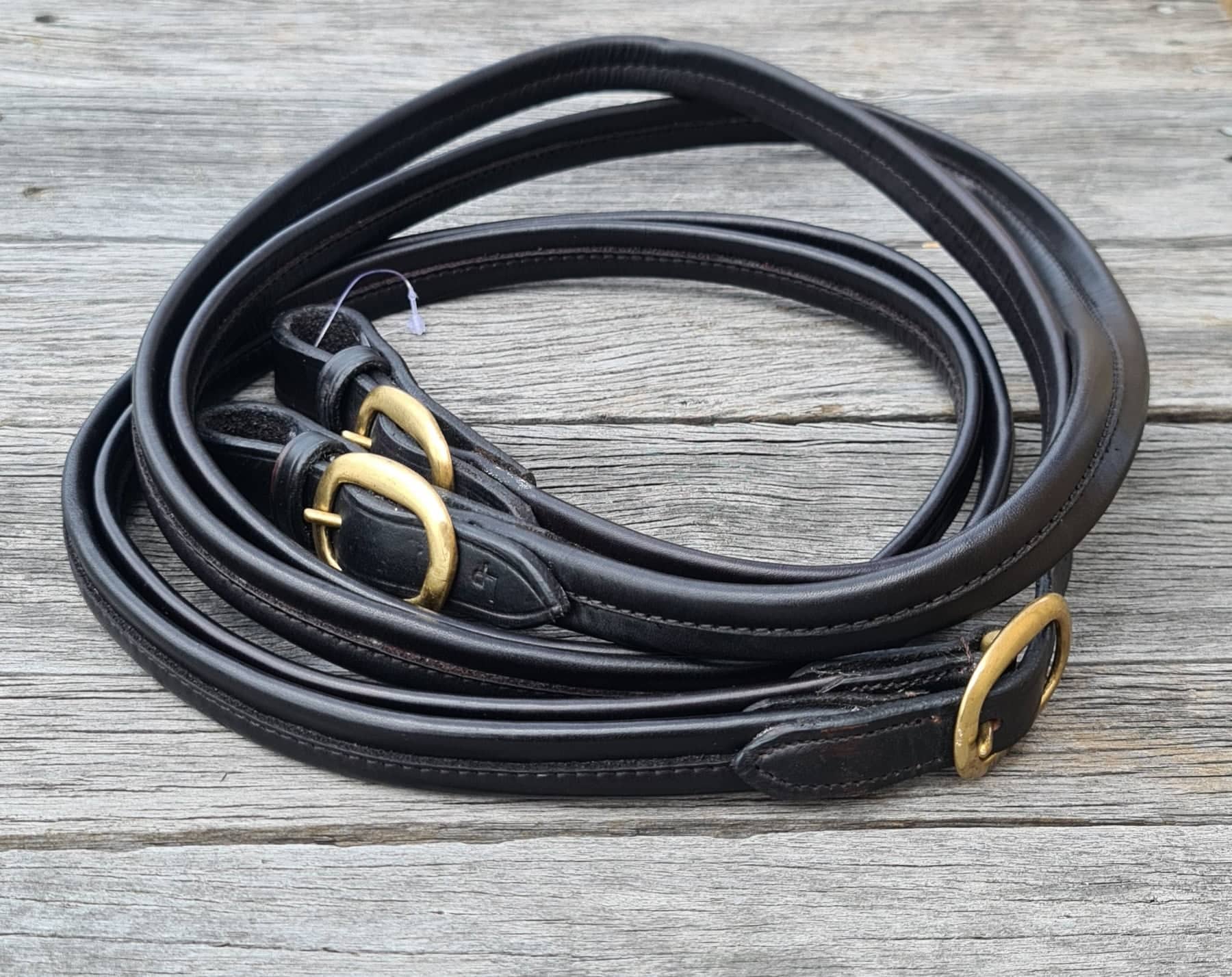 Toprail Joined Soft Folded Leather Show Reins 5ft6in Long