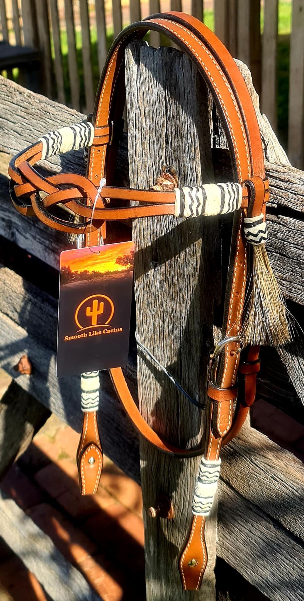 Toprail Browband Headstall with Rawhide Keeper and Tassles
