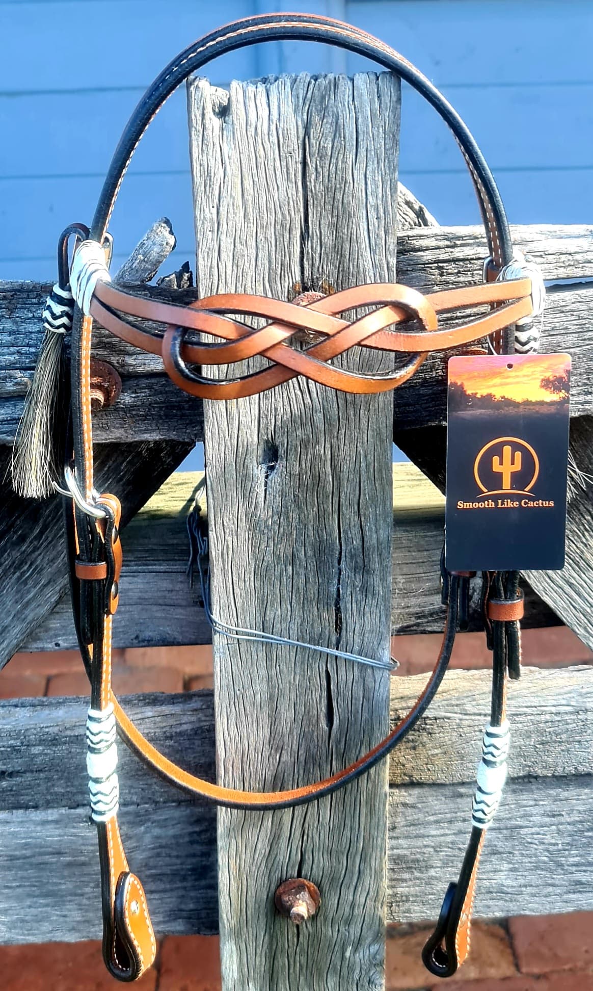 Toprail Browband Headstall with Rawhide Keeper and Tassles