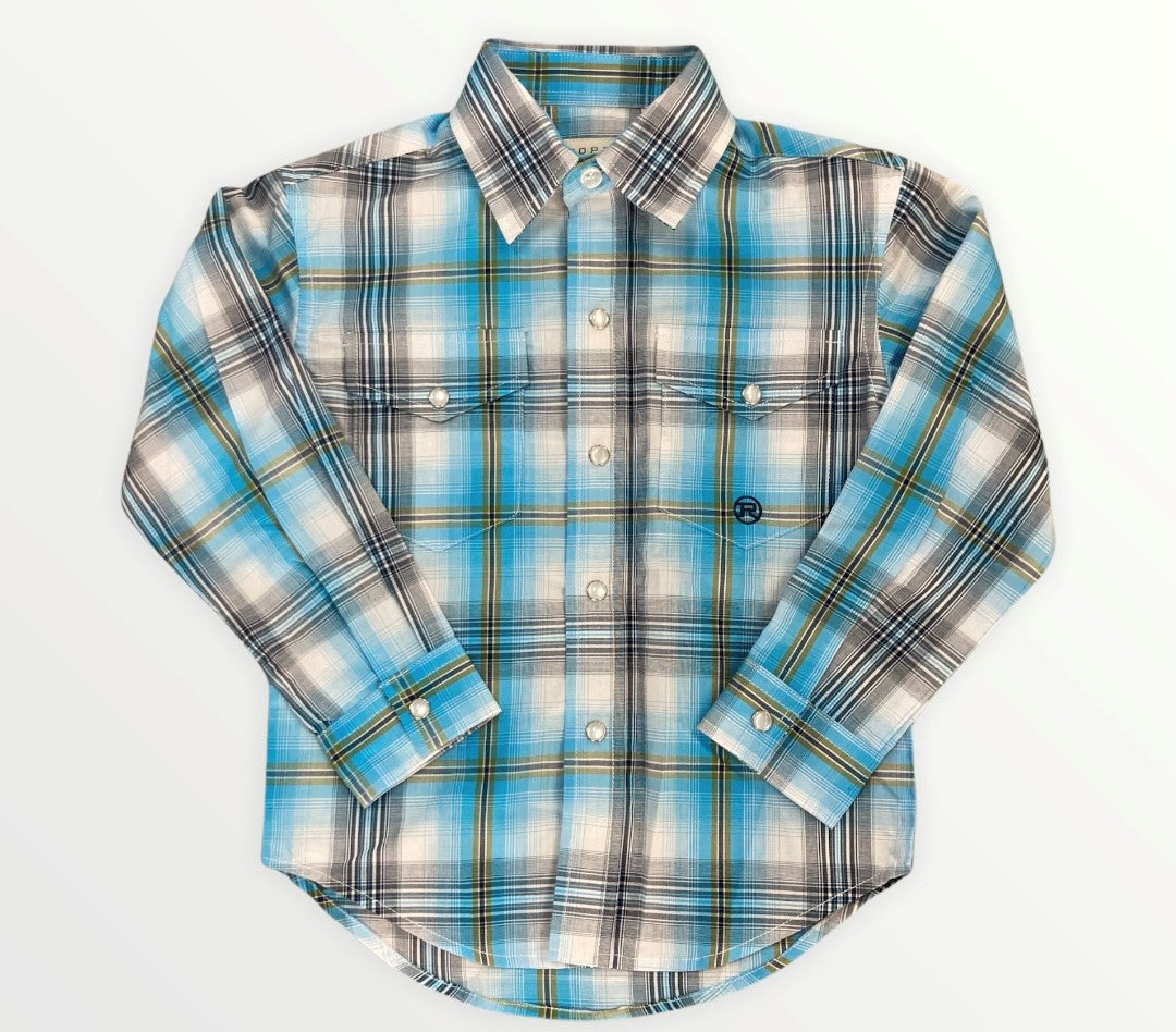 Roper Bys Ls Shirt Amarillo Collection Blue