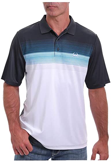 Cinch Arena Flex Navy White Stripes Polo - Summer Clearance