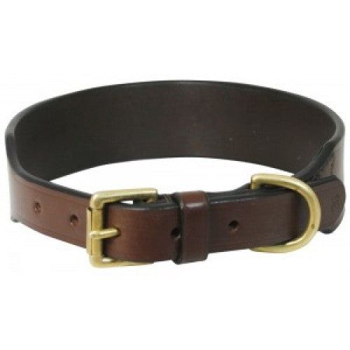 Leather Dog Collar Tapered Brown