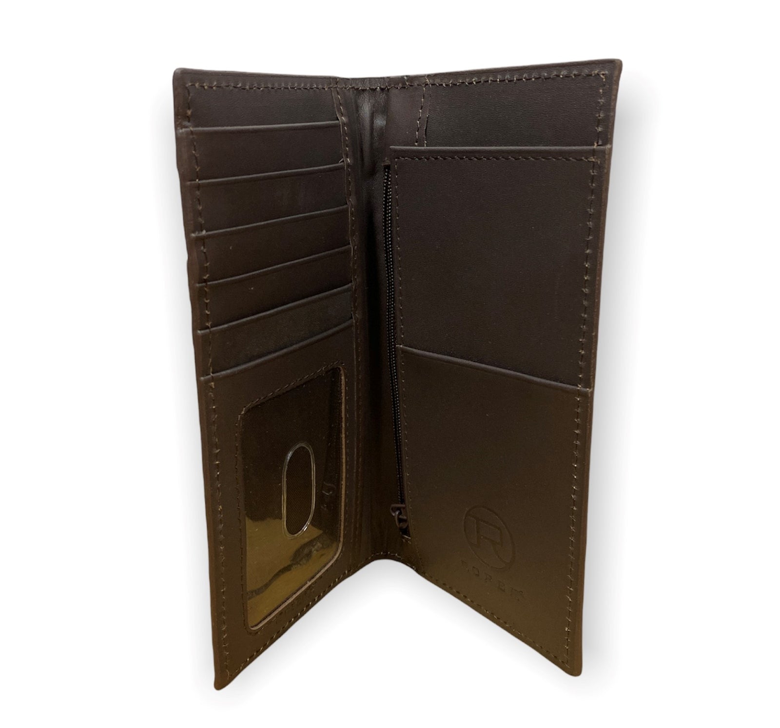 Roper Wallet - Rodeo Tooled Leather Dark Brown