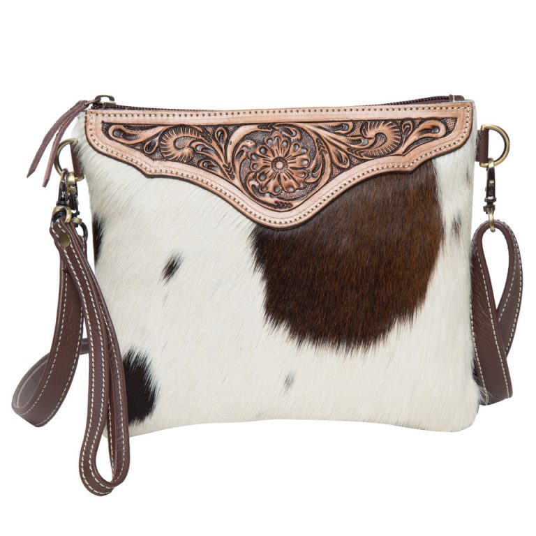 The Design Edge Costa Rica Tooling Leather Cowhide Clutch Bag