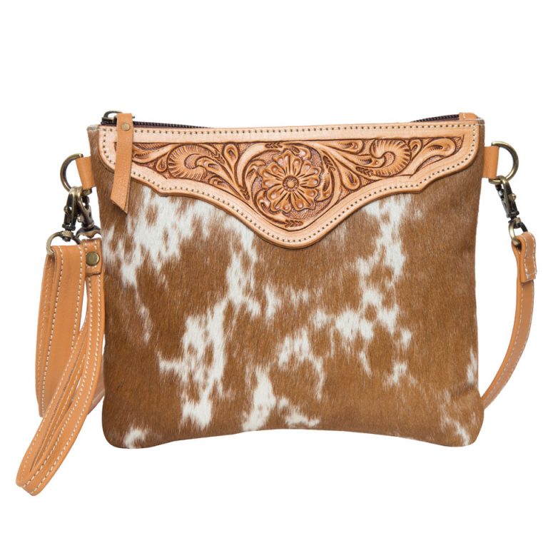The Design Edge Costa Rica Tooling Leather Cowhide Clutch Bag